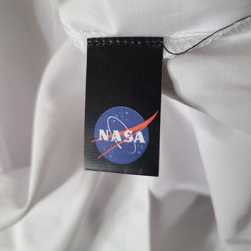 Space‎ Gear Shirt Boys Large White Button Down Rocket Scientist NASA Cotton